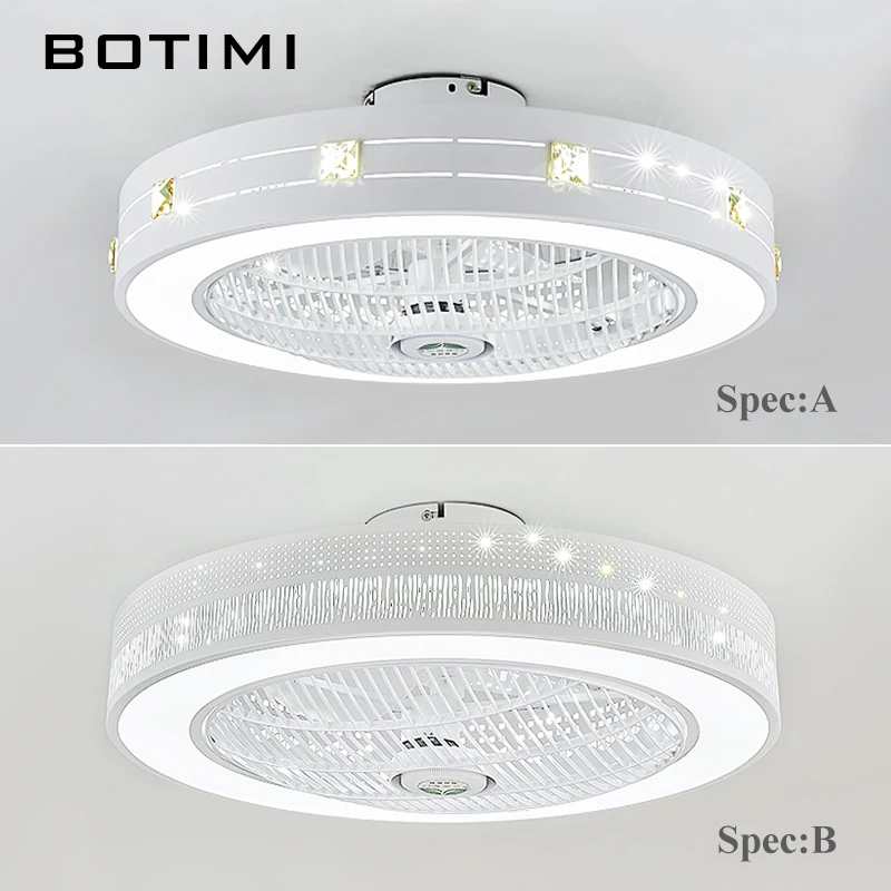 Современные светодиодный потолочные вентиляторы BOTIMI с подсветкой для гостиной