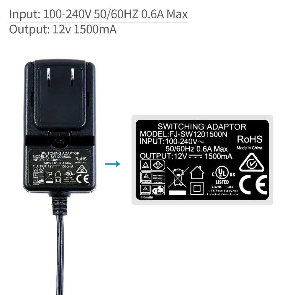 Feelworld DC 12V 1.5A переключение Питание дома Мощность адаптер для 100V 240V AC 50/60Hz для Feelworld F570 T7 T756 FW759 FW759P