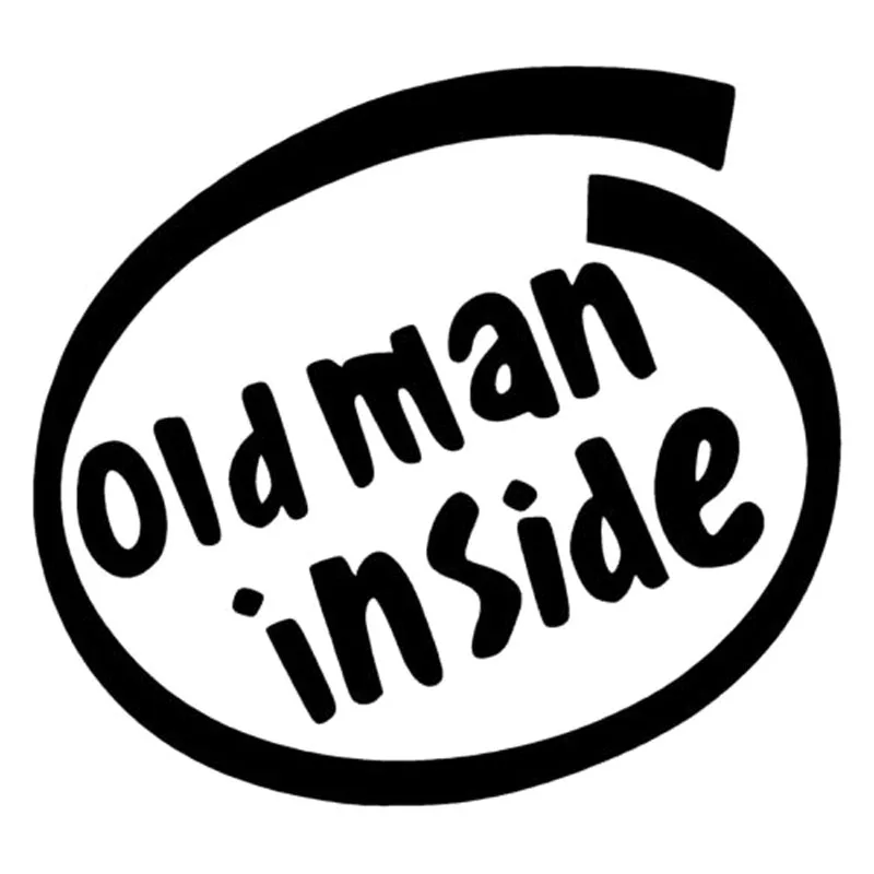 

14.4x13.2CM OLD MAN INSIDE Originality Car-styling Vinyl Decal Car Sticker S8-0717
