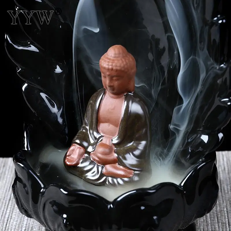 Lotus Buddha Incense Burner Backflow Incense Cone Holder Oud Incenso Aroma Burner Smoke Waterfall Censer Aromatherapy Home Decor