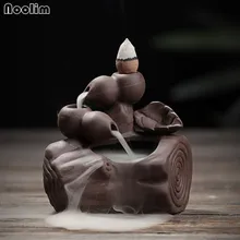 Креативный Будда Blackflow курильница лотоса Тыква дым Водопад Керамическая кадильница для ароматерапии дома буддизм офисный Декор