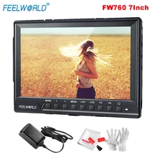 Feelworld FW760 Full HD 1920x1200 7 дюймов Камера видео ips подал монитор HDMI пиковый Focus Assist контрастности 1200:1+ Мощность адаптер