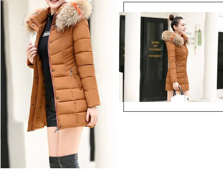 Women Winter Parkas Hooded Long Cotton Padded Jackets Big Fake Fur Collars Women Coat Winter Loose Outwear Jacket And Coat CH767 (8)