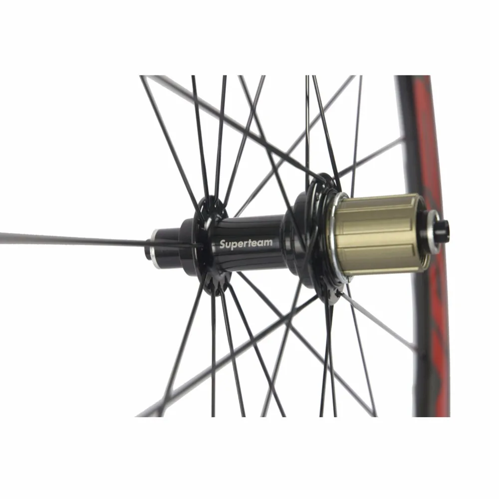 Cheap SUPERTEAM 700C Full Carbon Road Wheelset 38mm Clincher Carbon Wheels China R13 Racing Bicycle Wheel 4