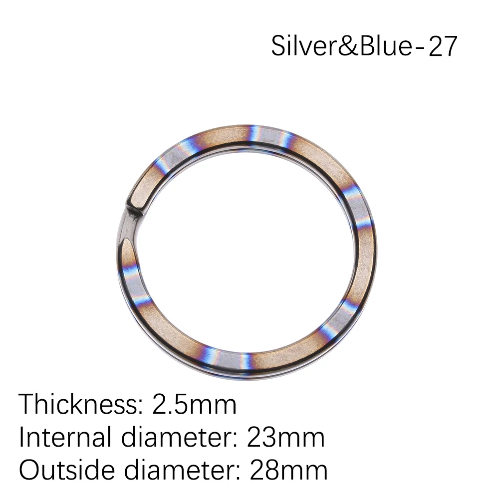 1/2 шт. брелок для ключей из титанового сплава, для повседневного использования, для улицы, портативный брелок, пряжка, кольцо для ключей, круглый зажим, держатель для ключей, для кемпинга, путешествий, подвесной инструмент - Цвет: 28mm 1pc	Silver Blue