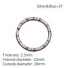 28mm 1pc Silver Blue