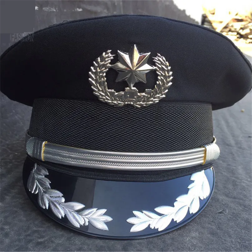  army officer Visor cap security guard hat army caps men military police hats for cosplay Halloween 