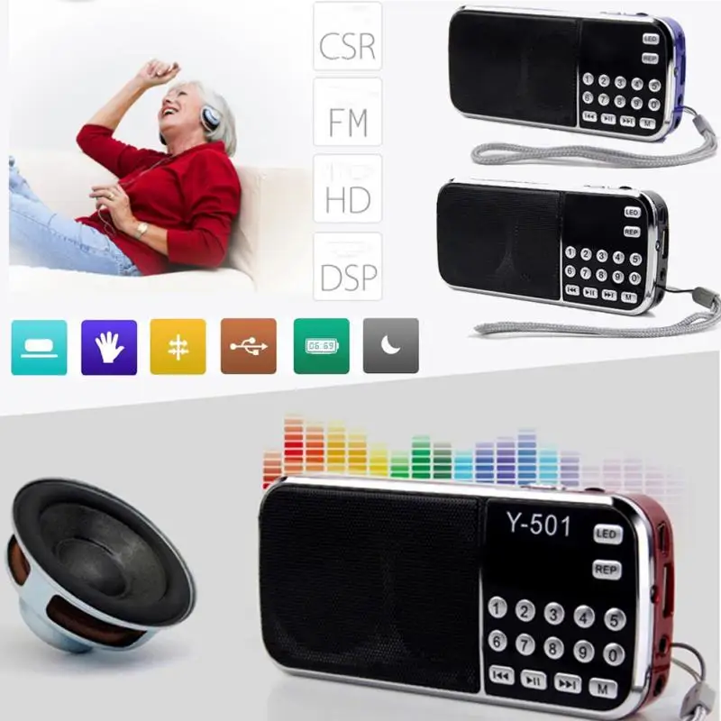 

NEW Digital Picks Elderly Portable Plug-in Card Small Radio Stereo Music Player Portable LCD Digital FM Card Radio