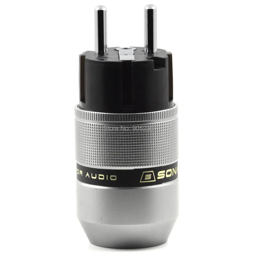

SonarQuest PA-40E(R) Aluminum Alloy Rhodium Plated Series Audio Grade EU Schuko Power Plug Connector