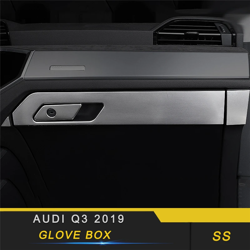 

For Audi Q3 2019 Car Styling Glove Storage Box Handle Cover Trim Frame Sticker Interior Accessories