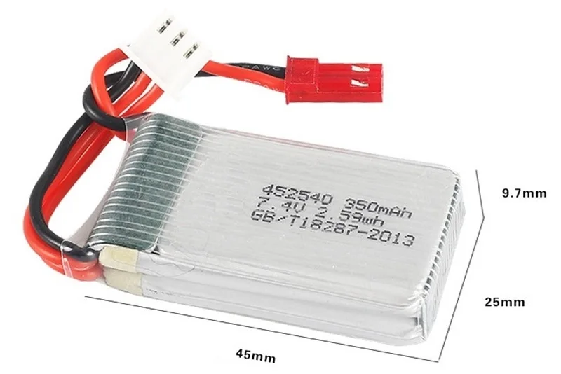 2s 7,4 v 350mah 35C Lipo батарея для MJX X401H X402 JXD 515 515W 515V батарея RC Mini FPV Дрон Квадрокоптер вертолеты 5 шт./лот