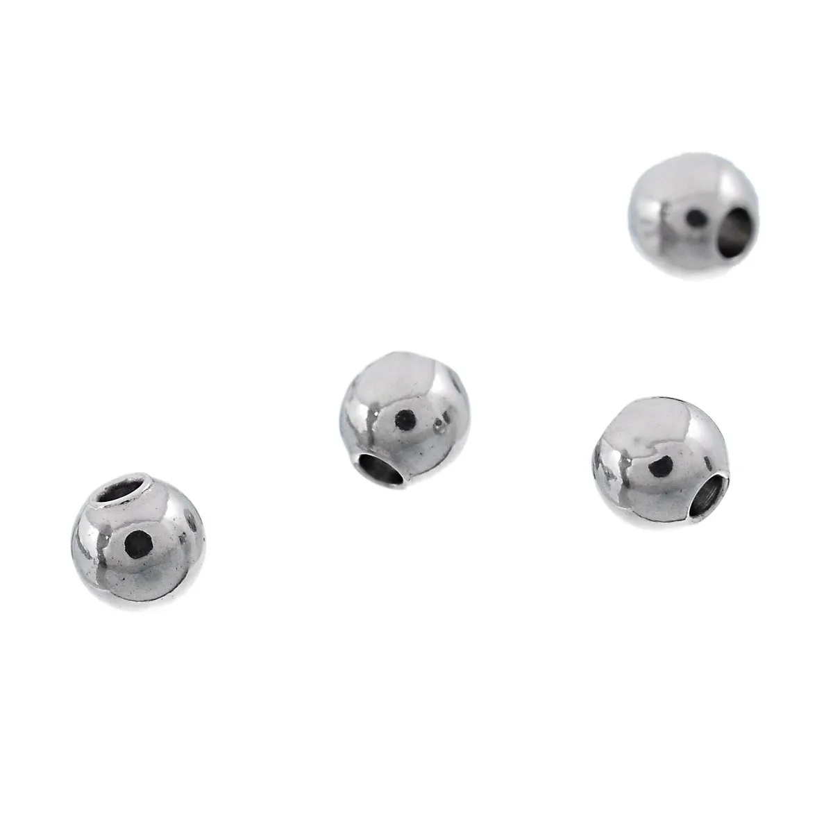 

DoreenBeads Stainless Steel Spacer Beads Round Silver Tone About 3mm( 1/8") Dia, Hole:Approx 1mm, 9 Pieces 2017 new