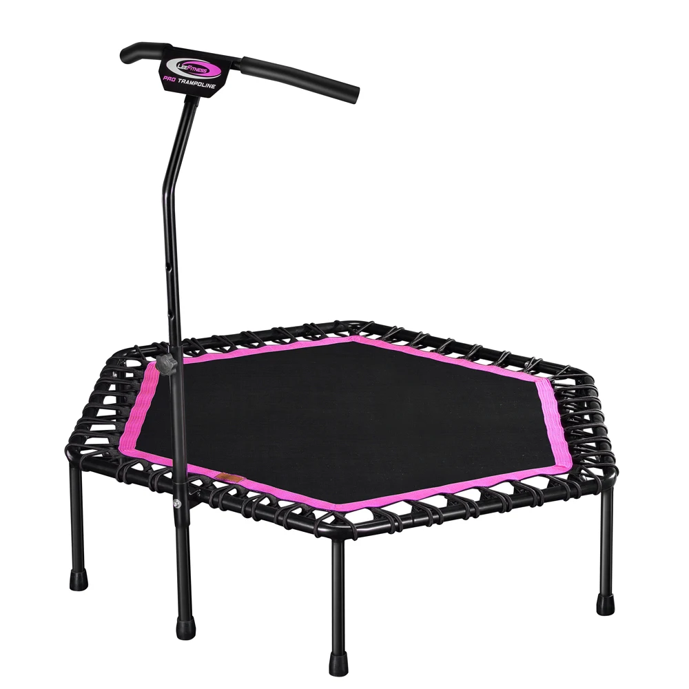 New upgrade Adult fitness trampoline Hexagon with lifting armrests