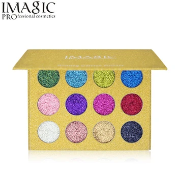 

High Quality Imagic 12 Color Diamond Glitter Eye Shadow Palette Flash Shimmer Eyeshadow High Pigment Brighten Beauty Cosmetics