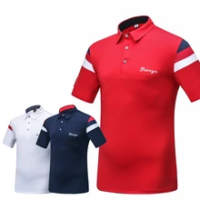 Рубашка для гольфа для мужчин, дышащая, сухая, подходит для занятий спортом, тренировочная рубашка с отложным воротником, Джерси, не впитывает пот, теннисная спортивная рубашка D0658