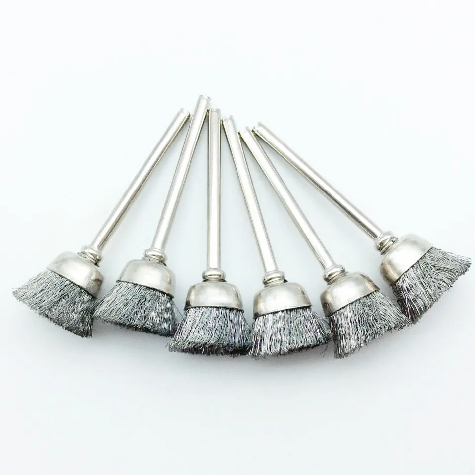 100pcs Stainless Steel Wire Cup Abrasive Brush Rotary Tool Fits Dremel