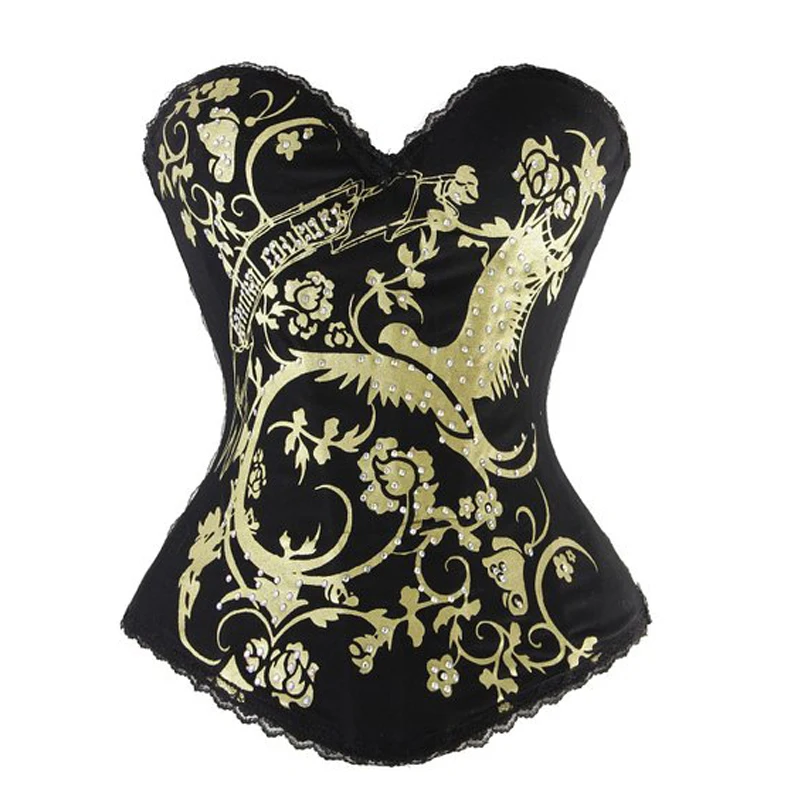 Hot Sale Corset Top Punk Sexy Corset Bustier Skull Corsets Fashion Corselet Women Halloween Party Club Wear Tops Cincher S-2XL Hot Sale Corset Top Punk Sexy Corset Bustier Skull Corsets Fashion Corselet Women Halloween Party Club Wear Tops Cincher S-2XL