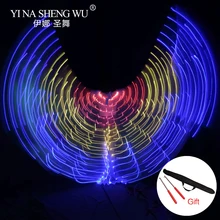 Реквизит для выступлений женский светодиодный свет Isis Крылья костюмы для танца живота 360 градусов светодиодный с крыльями для танца живота танец красочные крылья с палкой
