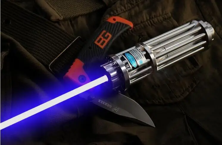 

HOT! High Power 200000m Laser Pointer Pen Strong Light Cigarette Lighter Shot Bird Blue laser pointer 450nm focus burning