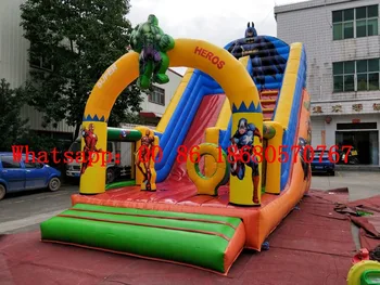 

(China Guangzhou) Factory direct inflatable slide / castle / trampoline / pool slide /Spiderman Superman Slide YLY-051