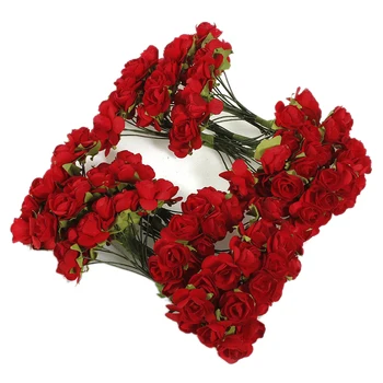 

Wholesale 5* 144 X Artificial Paper Red Rose Flower Wedding Craft Decor