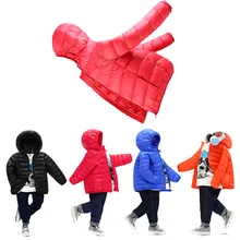 Горячая Распродажа мальчиков зимняя куртка-пуховик для пальто для девочек белый свет вниз детская куртка одежда для мальчиков и девочек
