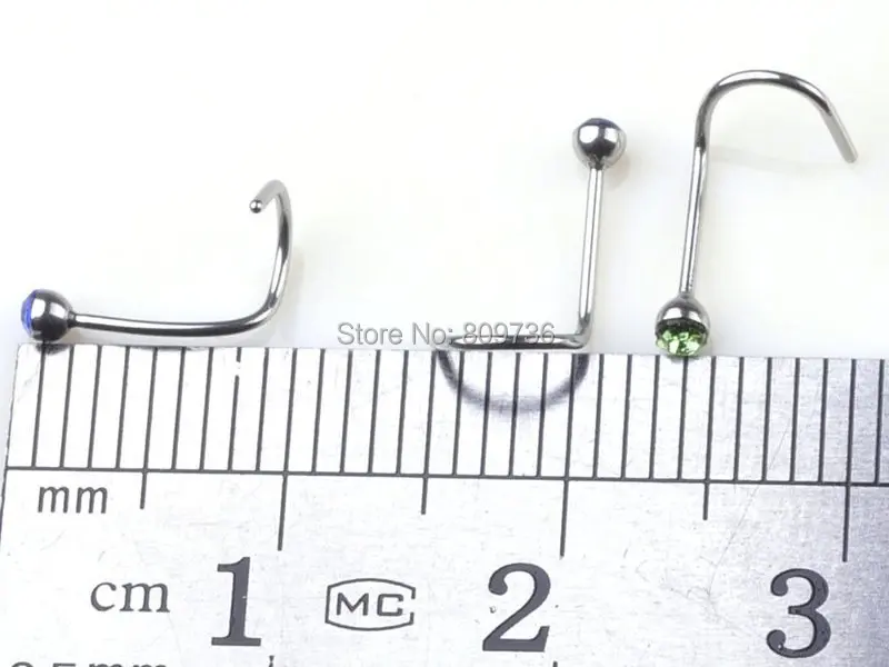 2 шт стальное хрустальное кольцо для носа ноздри крючки для пирсинга носа ювелирные изделия для женщин/мужчин без никеля