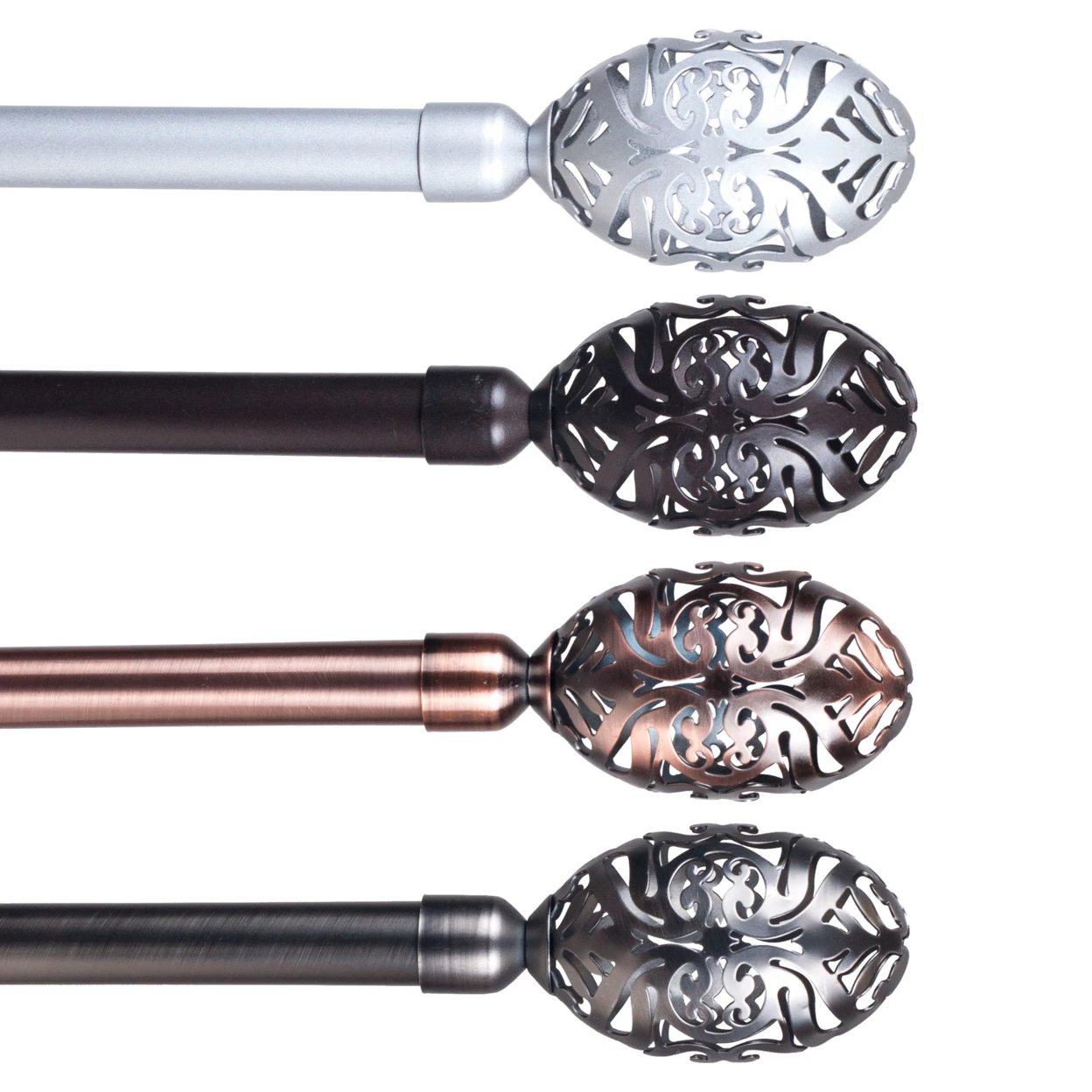 Lavish Home Scroll Curtain Rod 3/4 inch - Rubbed Bronze (2)