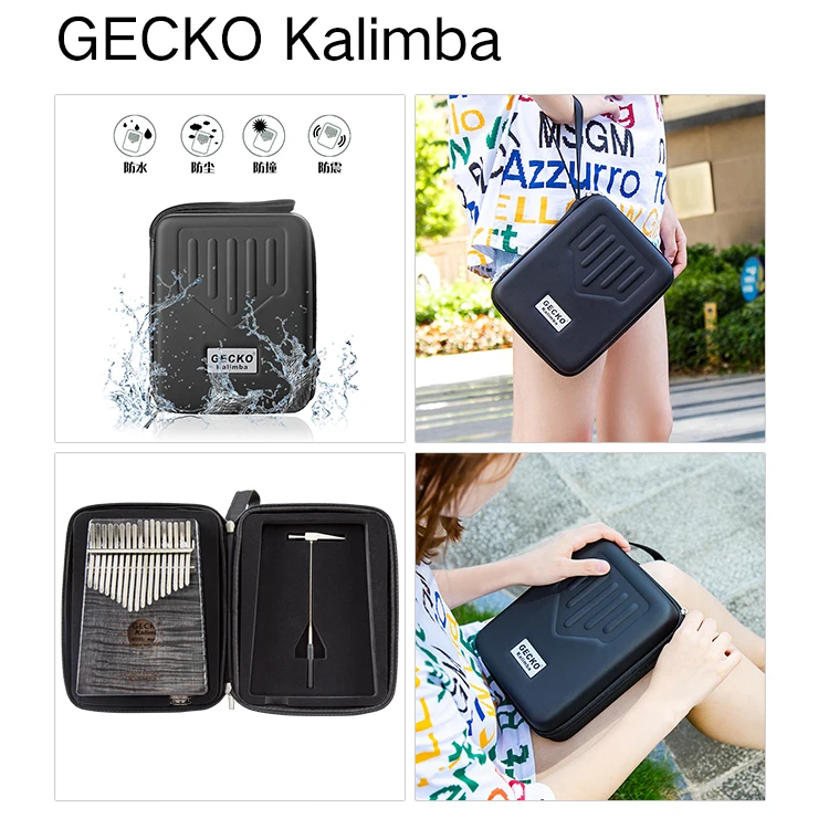 GECKO Kalimba 17 ключ кудрявый клен «пианино для больших пальцев» builts-in EVA Высокоэффективная защитная коробка, MC-BEQ