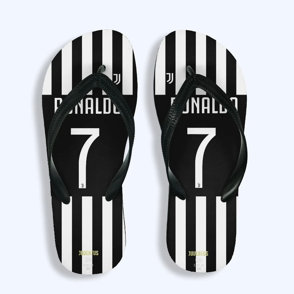 トリノサッカークラブフリップボタンロナウド任意の名前番号水泳ビーチ靴旅行スリッパ大人 Slippers Flip Flop Slipper Shoesslippers Beach Aliexpress
