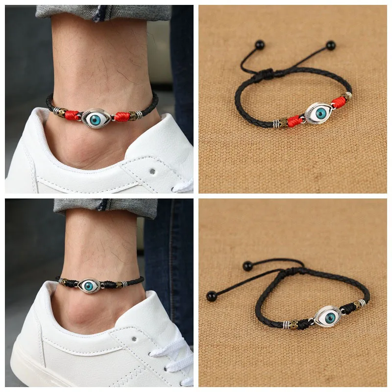 

1PC Cool Simple Adjustable Eye Foot Rope Woven Adjustable Rope Lucky Foot Bracelet For Women Men Jewelry