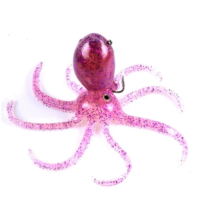 180 г/20 см художественная плавательная приманка осьминог, мягкая пластиковая джиг-головка для морской рыбалки, спроектированная Lingcod Rockfish Fishing - Цвет: purple