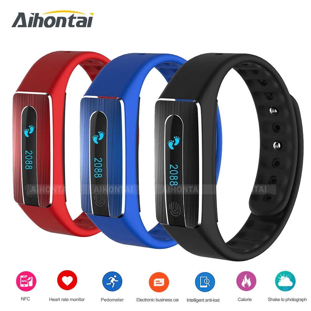Aihontai NFC Bluetooth HB02 Smart band bracelet Heart Rate Monitor IP67