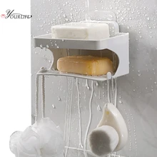 OYOURLIFE двухслойная сливная мыльница для ванной комнаты универсальная настенная подвесная мыльница губка поднос подставка аксессуары для ванной комнаты