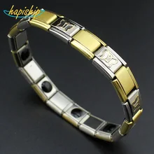 Hapiship Fashion Men/Women’s Gold Design 9 Germanium Butterfly 18Links 316L Stainless Steel 6.8″ Bracelet Bangle Jewelry PJ062