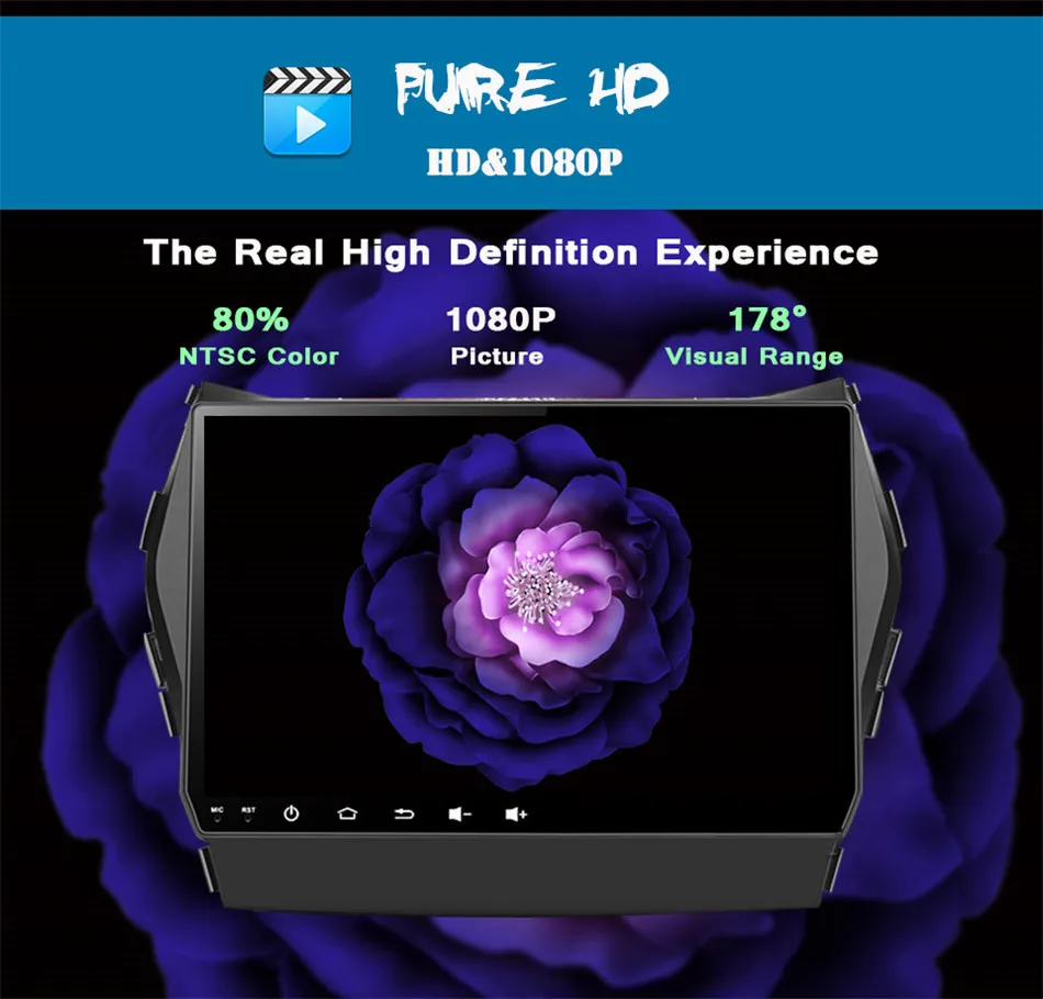 Best For Hyundai IX45 Santa fe 2013+ android9 Car gps navigation system with built-in wifi BT 3/4g stereo head unit video music audio 3