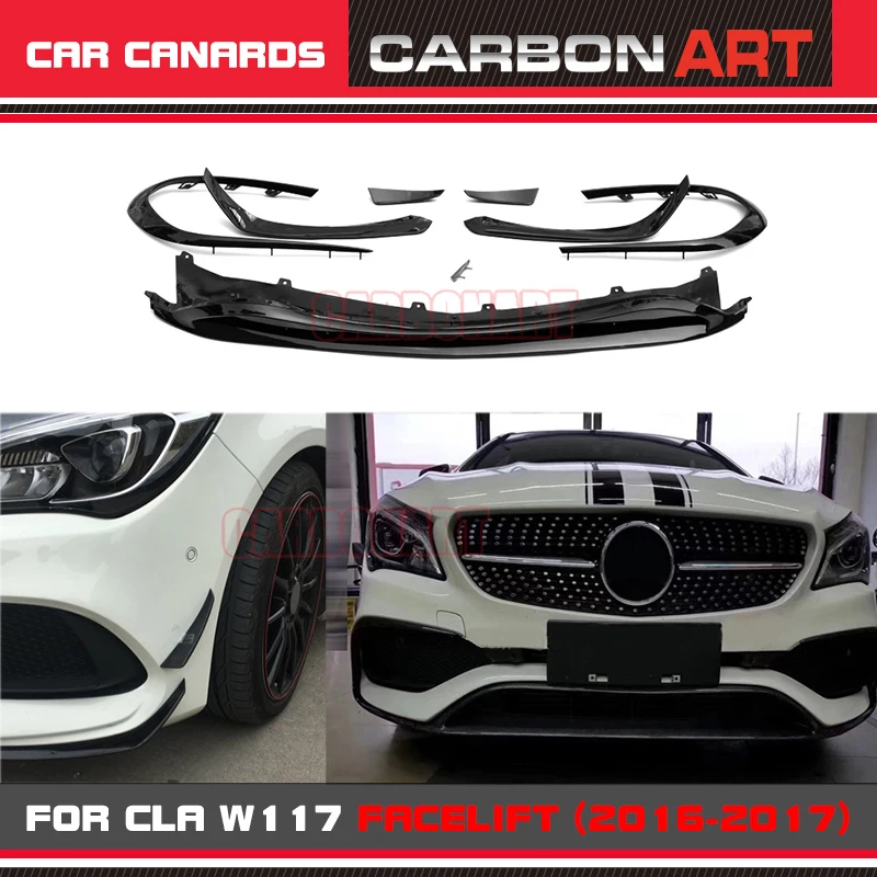 CLA Class cl45 стиль для оперения переднего бампера фартук W117 передняя губа плавник для Mercedes- подтяжки лица спортивная версия