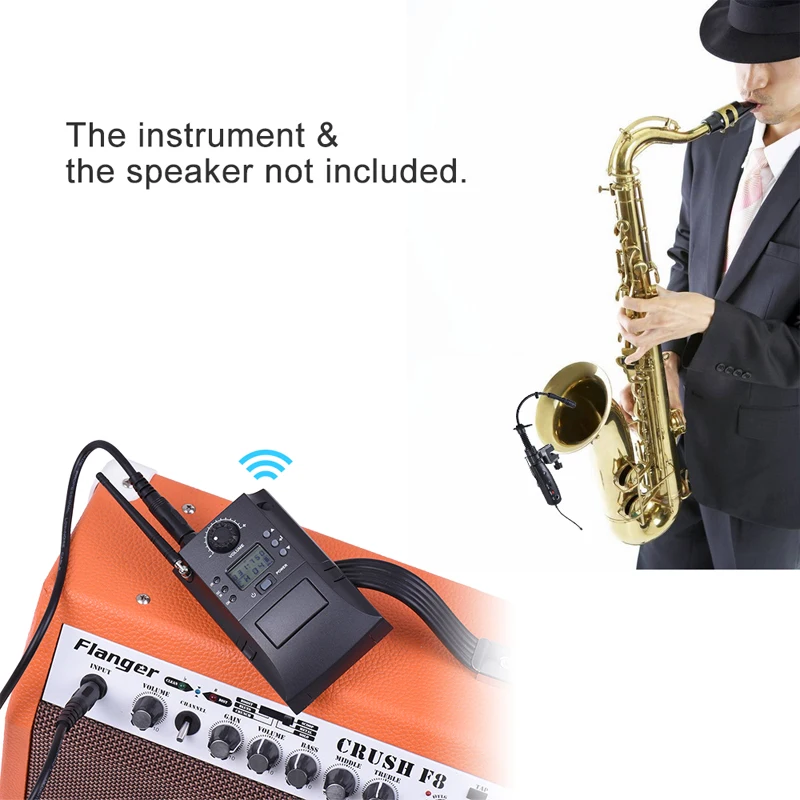 Portable UHF Instrument Wireless Microphone System