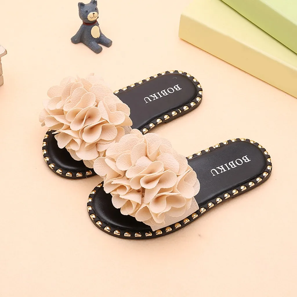 

ARLONEET Toddler Kids Baby Girls summer Slipper Ruffles Princess outdoor Shoes Sandals beach Slippers W0529