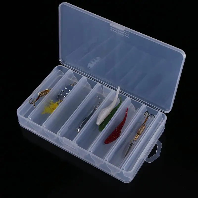 

Plastic Fishing Tackle Boxes Hook 14 Grid Compartments Storage Case Outdoor Fishing Swivels Lure Bait Storing Tool