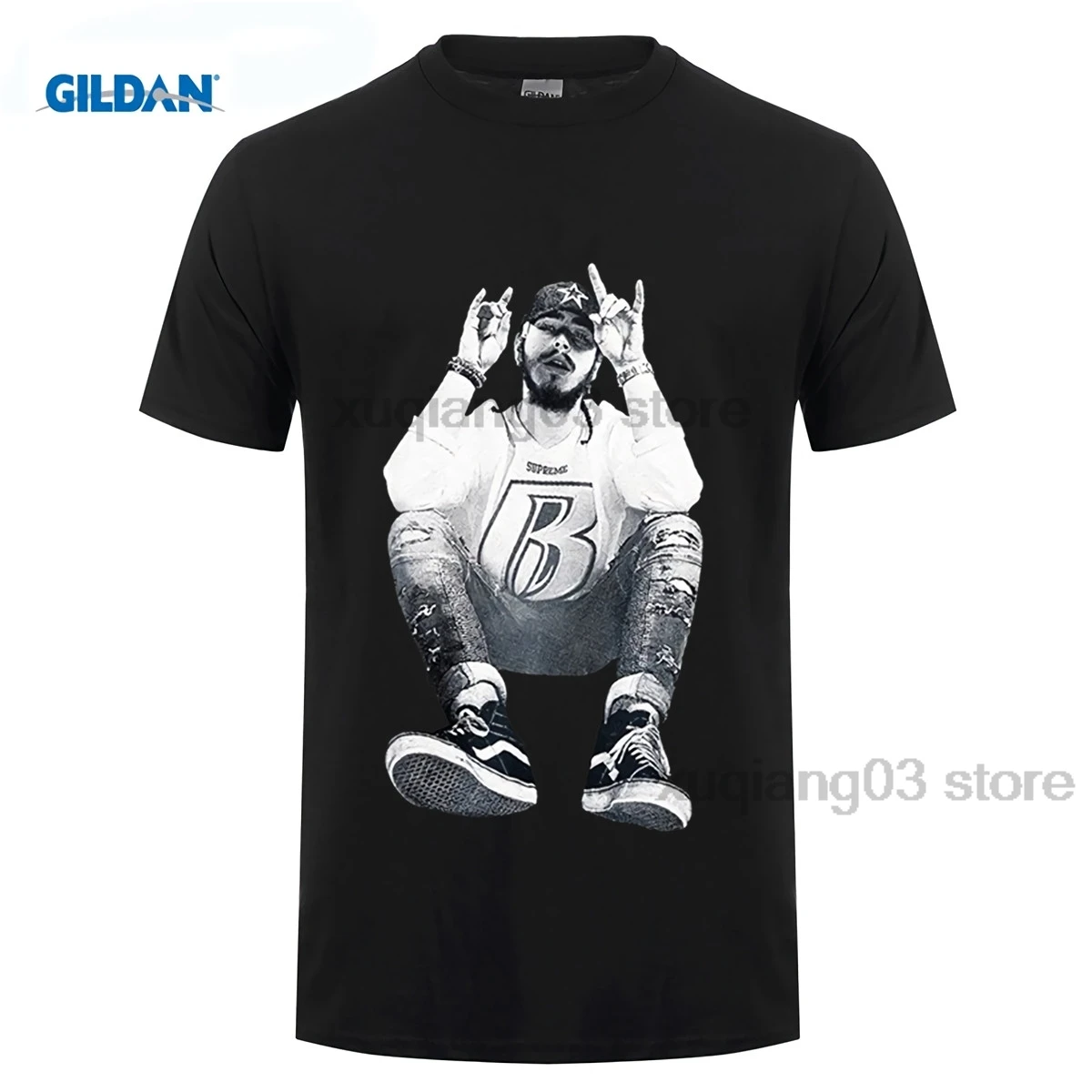 

Mannen Tops Tees 2018 Zomer Mode Nieuwe Korte Mouw Hip Hop Tee T-shirt mannen Post Malone Rap Yo Korte Tee