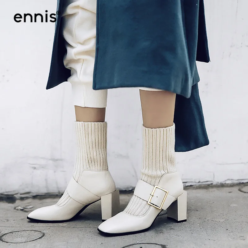 Genuino Invierno Hebilla 2018 Mujeres Otoño Beige Zapatos Genuino Invierno Hebilla 2018 Mujeres Otoño Beige Zapatos