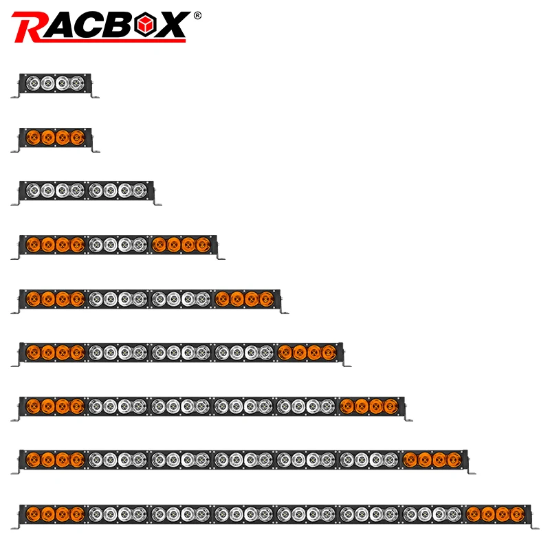 RacBox модульный светодиодный светильник, 7,5 дюймов, 40 Вт, Однорядный светодиодный рабочий светильник, янтарный, белый, точечный, комбо, 4300 К, 6500 К, Автомобильный ремонт