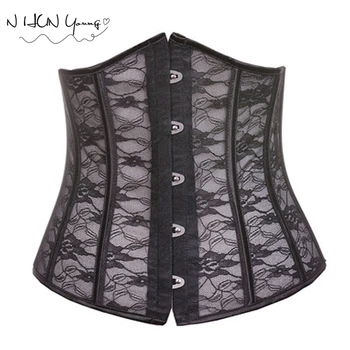

Sexy Overbust Slim Corsets Bustiers Steampunk Lace Gothic Plus Size Waist Halloween Girdle Lingerie Straps SX035