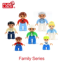 Funlock Duplo Figure Blocks My Family Father Mother Brother Sister Grandpa Grandma Kid Toys