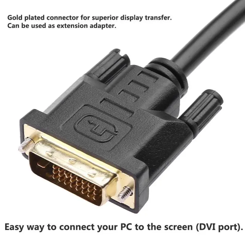 ALLOYSEED 30 см DVI-D 24+ 1 Pin штекер для DVI-I 24+ 5 Pin женский цифровой видео удлинитель конвертер адаптер для ПК DVD HDTV Xbox