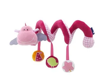 

candice guo! newest arrival cute pink cattle baby toy bed round bed circle with BB instrument safe mirror bell 1pc