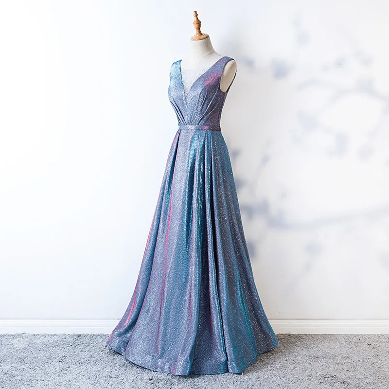 

Slim Sexy V-neck Gradient Sparkly Full Length Dress Chinese Style Evening Dress Improved Qipao Vestidos Size S-XXXL