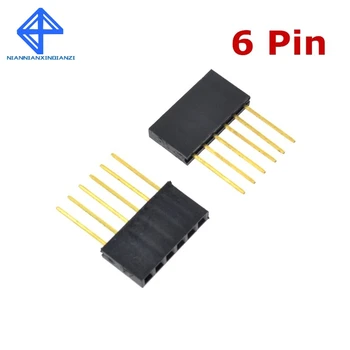 

Special Female Header Connector PC104 Long Female Header Connector 2.54 Spacing 1*6/6P Pin 11MM 50pcs/lot