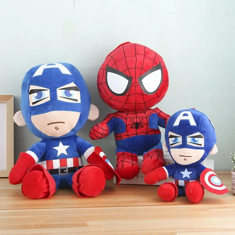 

28cm/45cm Offer combination Soft Stuffed Super Hero Captain America Ironman Spiderman Plush Toys Avengers sleeping Dolls for Kid